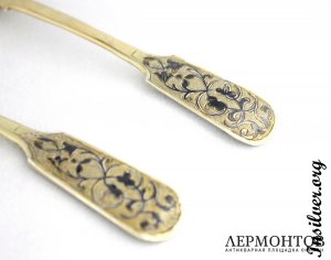 Две чайные ложки. 1856 год. Серебро 84. Россия
