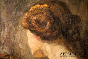 Этюд. Женская головка. Неизвестный русский художник. 1890-1910-е гг. Холст, масло.