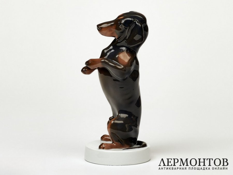 Статуэтка «Сидящая такса». Фарфор, Rosenthal, Германия, 1924 год