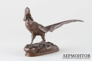 Скульптура Фазан. Франция, Париж, конец 19 - начало 20 в. Бронза, литье, патина.
