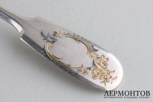 Ложка-ситечко. Серебро 84 пробы. Российская империя, Владимиров, 1899-1903