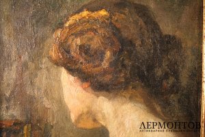 Этюд. Женская головка. Неизвестный русский художник. 1890-1910-е гг. Холст, масло.