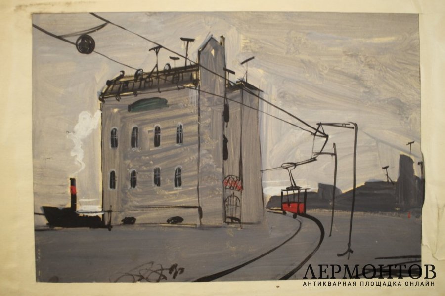 Картина Ромадин М.Н. Эскиз к фильму Застава Ильича. 1960-е.