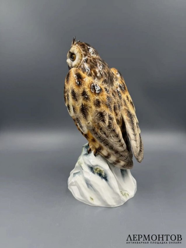 Статуэтка «Ушастая сова». Фарфор, роспись, Meissen, Э. А. Лойтериц, Германия