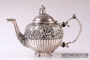 Чайный сервиз. Серебро 833 пробы. Конец XIX - начало XX вв. Схонховен. Голландия