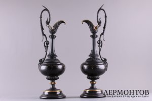 Парные подсвечники в виде кувшинов. Франция, конец 19 в.