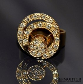 Кольцо Spinner Бриллианты 0.72 к, Золото