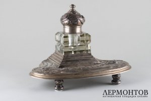 Чернильница в стиле модерн. Москва, мастер Герасим Митрофанов, 1899-1908 гг. Серебро.