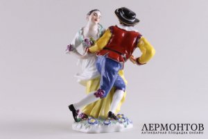 Статуэтка. Танцующая пара. Фарфор, роспись. Мейсен, нач. XX века. К 200-летию.
