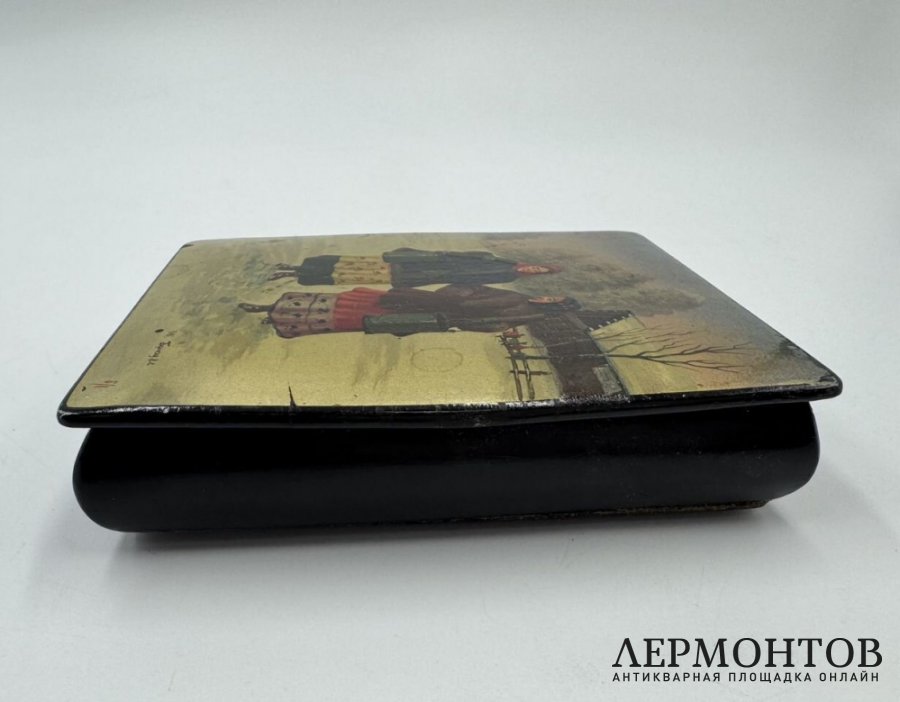 Шкатулка Соперницы. СССР, Федоскино, 1949 год.