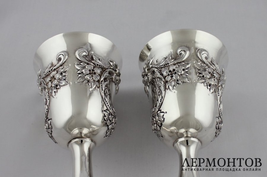 Крупные серебряные бокалы. Серебро 800 пробы. Европа