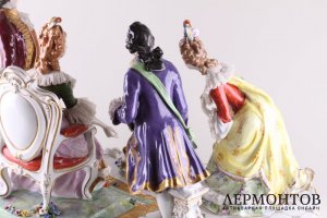 Композиция Разговор. Volkstedt. Фарфор, роспись. Германия, сер. XX в.