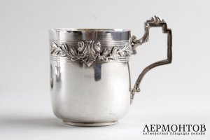 Две кофейные пары из серебра 950 пробы. Стиль ампир. Франция, XIX в.