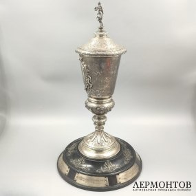 Наградной кубок с фигурой богини победы. Серебро 950 пробы, Австро-Венгрия, конец 19 века