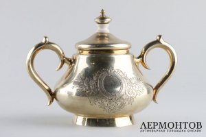 Сахарница. А.Афанасьев. Серебро 84 пробы. Российская империя.