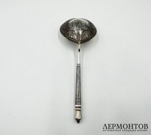 Ложка для меда с пословицей. Россия, 1863 г. Серебро 84 пробы, чернь. 