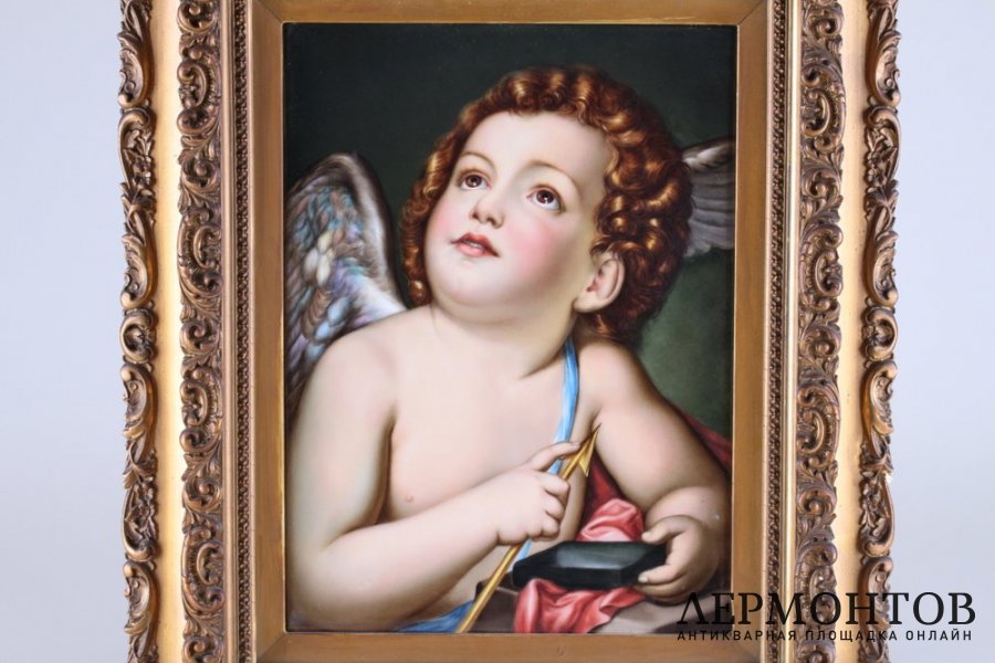 Пласт Амур, оттачивающий стрелу. Фарфор, живопись. Австрия. Anton Raphael Mengs
