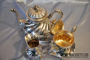 Чайный сервиз Henri Lapeyre. Серебро 950. Франция