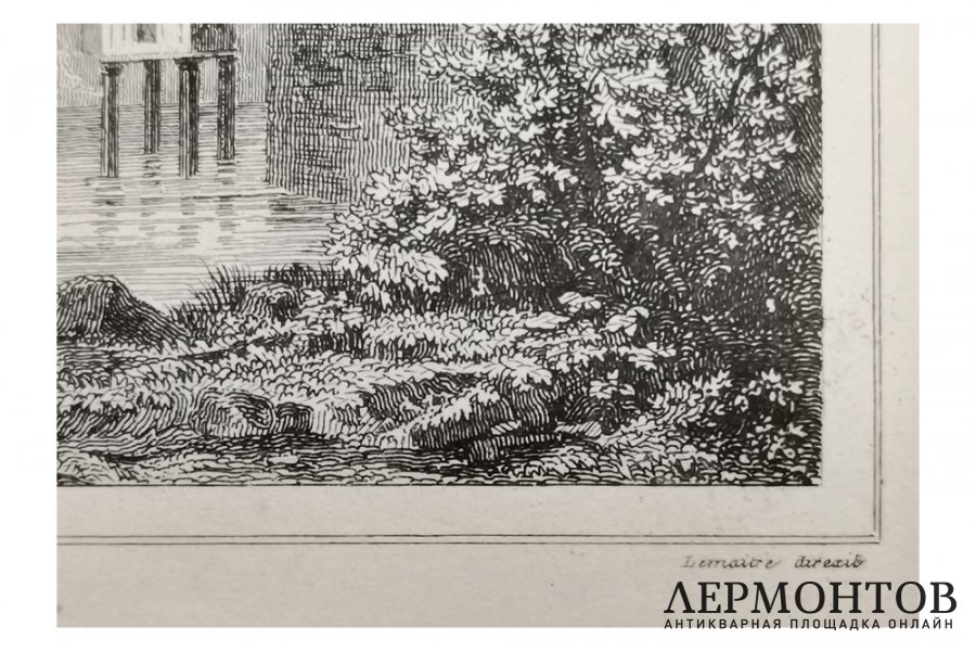 Гравюра. Замок Куси XIII в. Франция, первая половина XIX в . Огюстен Франсуа Леметр.