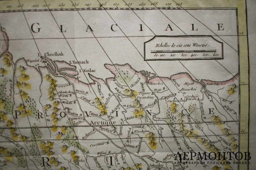 Карта Сибири и соседних стран. Jacques-Nicolas Bellin. Париж, 1757 год.
