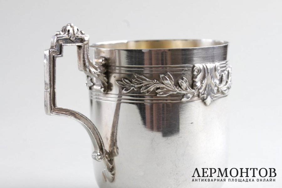 Две кофейные пары из серебра 950 пробы. Стиль ампир. Франция, XIX в.