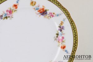 Тарелки десертные, 2 шт. Фарфор, роспись. Гарднер, Российская империя, XIX в.