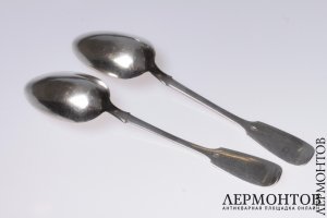 Пара столовых ложек. Серебро 84. Российская империя