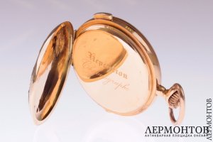 Карманные часы с хронографом и репетиром. Золото 585. Швейцария
