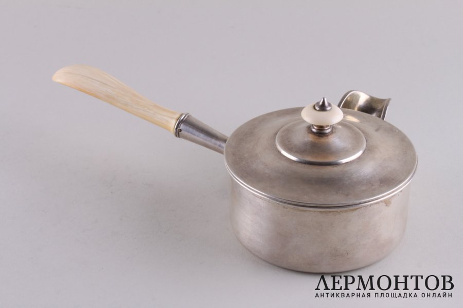Шоколадница. Серебро 84 пробы, кость. Российская империя, 1880-е гг.