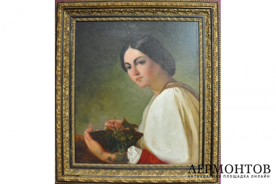 Картина Девушка с виноградом. Толкачевский Иосиф Христофорович. 1913 г. Х.м.