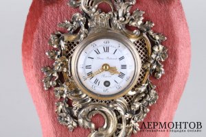 Часы в стиле рококо. Серебро 950 пробы. Франция,  Париж, Boin-Taburet, конец XIX в.