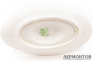 Соусник с голубым бортом. Российская Империя, Товарищество Кузнецова, 1890-1910 гг.