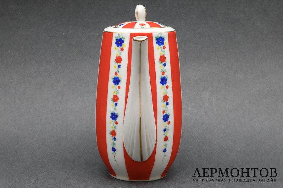 Кофейник, чайник. Авторский экземпляр. И. Коньков. Фарфор. СССР, Дулево, 1948-1952.