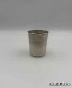 Стакан для напитков. Серебро 84 пробы, гильоширование, Россия, 1872 год