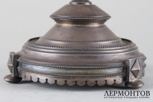 Ваза-фруктовница в русском стиле. Серебро 84, стекло. Россия, XIX в.