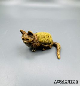 Статуэтка-перочистка «Котик». Бронза, роспись, Австрия, конец 19 века