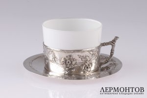 Две чайных пары Lapeyre. Серебро 950. Франция