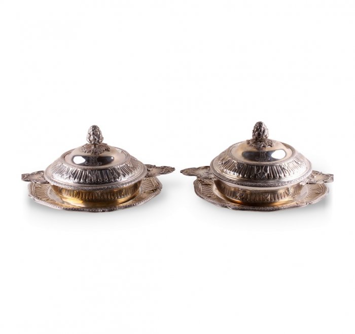 Комплект блюд для сервировки. Paillard Freres. Серебро 950 пробы. Франция, XIX в.