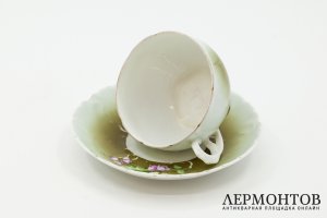 Чайная пара с колокольчиками. Российская Империя, фабрика Гарднера 1870-1890 г Фарфор