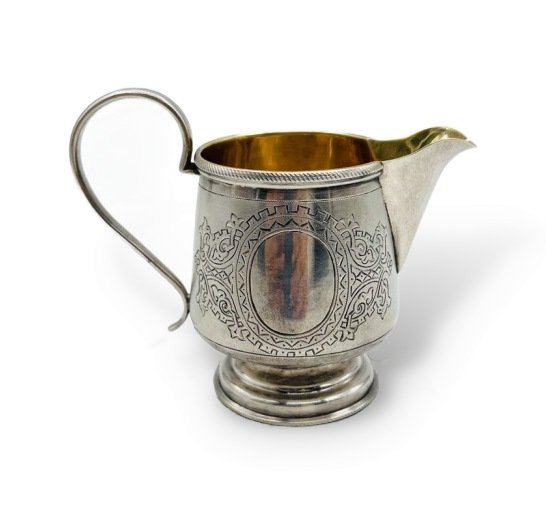 Сливочник в русском стиле. Серебро 84 пробы, М. Голощапов, Россия, 1886 год