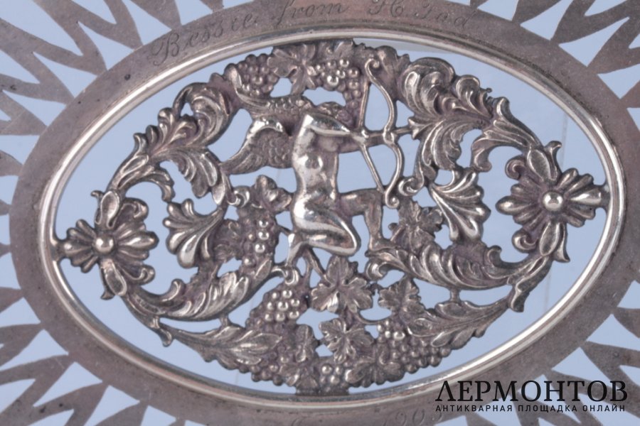 Вазочка для конфет с ручкой. США Нью Йорк, фирма Theodor B. Starr, 1900-е гг. Серебро