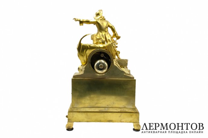 Каминные часы Моряк в стиле Ампир. Франция, 1830-е гг. Бронза, золочение.