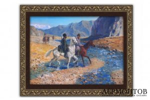 Картина.  В походе. В. А. Овчинников.