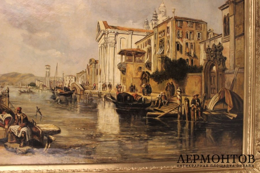 Картина. В порту. Карл Кауфман. Холст, масло. Австрия