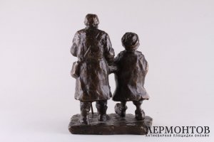 Скульптура Странники. D. Ermacov. Бронза, патинирование. Россия, 1900-е гг.