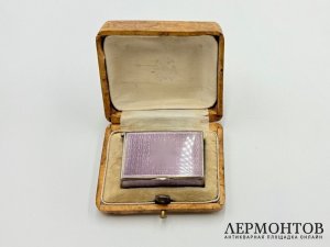 Миниатюрная шкатулка коробочка. Россия, рубеж 19-20 вв. Серебро 88 пробы, эмаль.