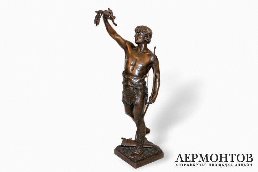 Скульптура Победитель. Бронза. Eugene Marioton. Франция