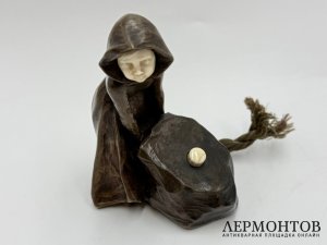 Статуэтка Девочка у камня в ст. Модерн. Австрия, П. Терещук, 1900-е гг. Бронза, кость