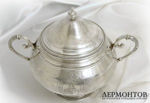 Сахарница Harleux. Серебро 950. Франция 