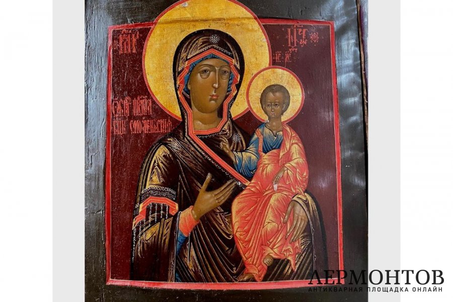 Образ Смоленский Пресвятой Богородицы. Дерево, темпера, серебро 84, Россия, 1873 год.